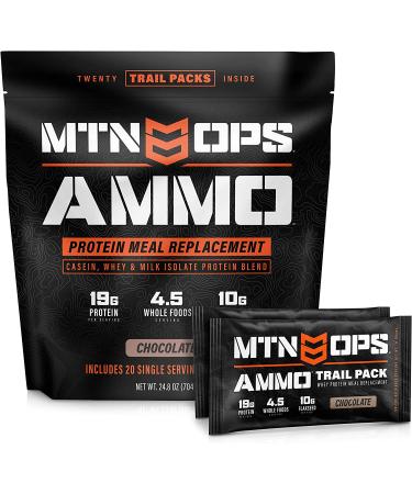 MTN OPS Ammo Trail Packs Chocolate Protein Meal Replacement Powder - 20 Servings (Pack of 1) - Buy Online on GoSupps.com