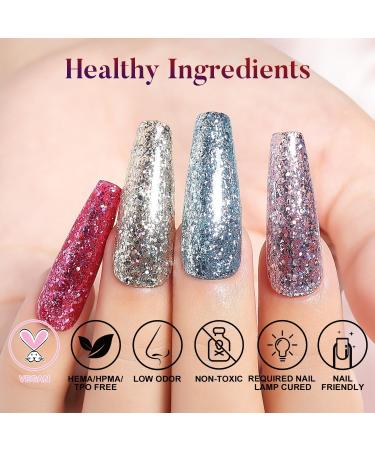 AIMEILI Christmas Red Glitter Gel Nail Polish UV/LED Soak-Off Sparkly Shiny Gel Polish French Nail Gel Nail Lamp Nail Art Manicure Salon DIY at Home Long Lasting & Easy to Apply 10ML (670) - Buy Online on GoSupps.com