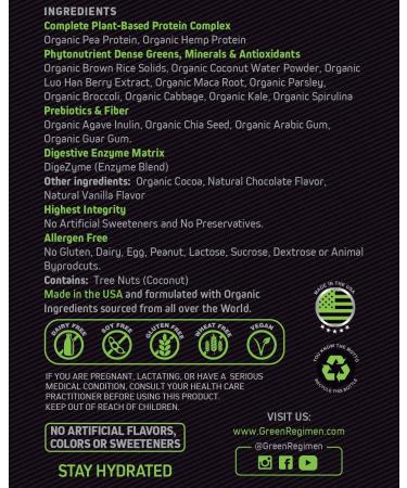 Organic Plant Based Chocolate Protein Powder - Pea & Hemp Blend for Muscle Recovery - 30 Servings, 2.64 lb - USDA Organic, Non-GMO, Dairy-Free, Vegan - Buy Online on GoSupps.com