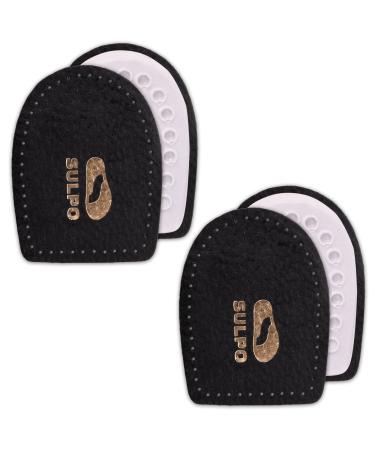 2 pairs of genuine leather heel cushions heel pad inserts with latex foam black 42-46 Black 42-46 - Buy Online on GoSupps.com