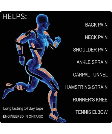 AJUVIA Kinesiology Tape - Latex-Free, Waterproof Sports Tape - 2 Rolls, Lasts up to 14 Days - Black, 2 x 10 - Buy Online on GoSupps.com