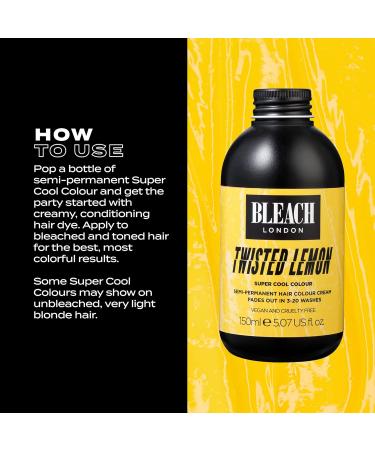 Buy BLEACH LONDON Twisted Lemon Semi-Permanent Hair Color - Vegan & Cruelty-Free Zesty Yellow Cream (5.07 fl oz) for Vibrant Hair - Buy Online on GoSupps.com