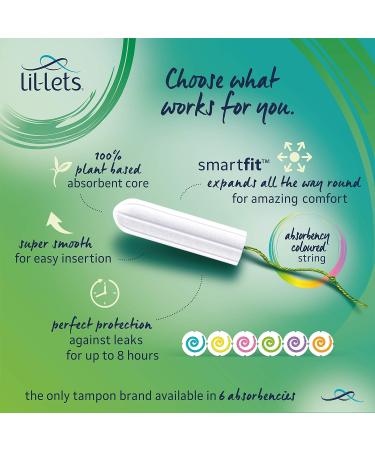 Lil-Lets SmartFit Super Plus Non-Applicator Tampons - Pack of 64 Super Plus (Pack of 2) - Buy Online on GoSupps.com