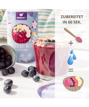 BREKKY BlueBerry Wave Smoothie Bowl - Vegan 100% Natural No Added Sugar Easy Prep Superfood Breakfast - Buy Online on GoSupps.com