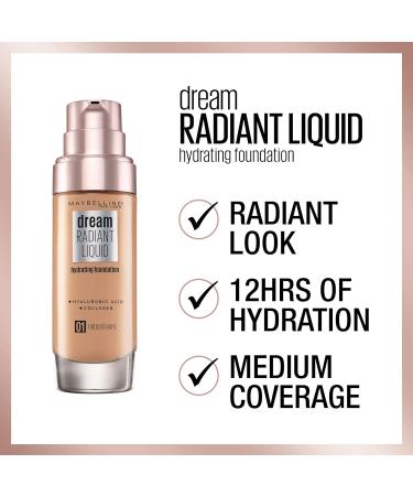 Maybelline Dream Radiant Liquid Hydrating Foundation 01 Natural Ivory 30ml (Pack of 1) - Buy Online on GoSupps.com