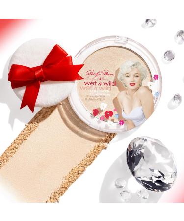 Wet n Wild Marilyn Monroe Icon Diamond Highlighter | Cool Champagne Powder Highlight for Glass-Like Glow | Includes Application Sponges | International Shipping Available - Buy Online on GoSupps.com