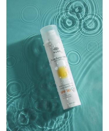PURU | Pure Mineral Sunscreen SPF30-100% Natural Only 7 Ingredients Certified Organic Water-Resistant Zero White Cast Hypoallergenic UVA/UVB Protection - For Face & Body | 100ml - Buy Online on GoSupps.com