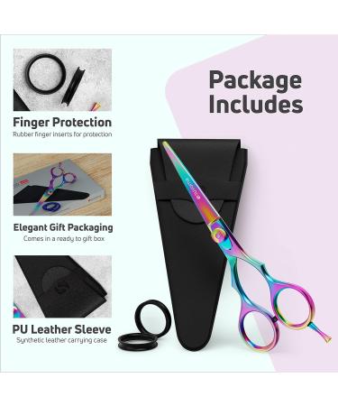 Suvorna 5.5 Multicolour Hairdressing Scissors - Professional Barber Hair Cutting Scissors for Men, Women & Kids - Right Hand - Sharp Blades - Buy Online on GoSupps.com