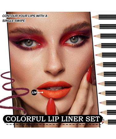 12 Pcs Lip Liner Pencil Set High Pigmented Waterproof Matte Lip Liner Set Professional Long Lasting Smudge-proof Lipstick Pen Rich Pigmented Color Lip Pencil Lipliner Set - Buy Online on GoSupps.com