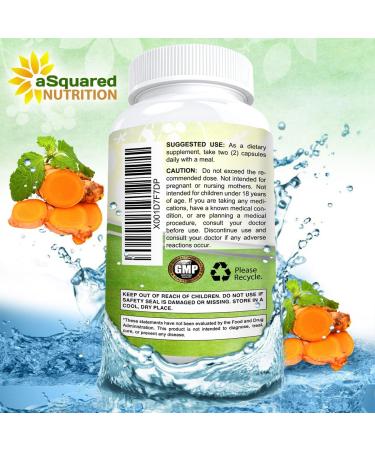 Turmeric Curcumin 1600mg with BioPerine & Black Pepper Extract - 180 Capsules | 95% Curcuminoids, Natural Joint Stiffness Relief - 100% Tumeric Root Powder Supplements - Buy Online on GoSupps.com