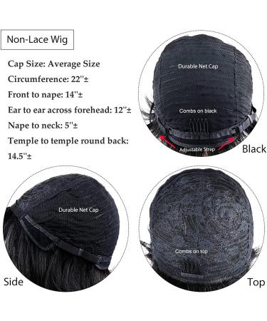 SAGA QUEEN Brazilian Human Hair Pixie Cut Wig for Black Women | Short Layered Pixie with Bangs | Glueless Machine Made African American Wig (1B27) - Buy Online on GoSupps.com