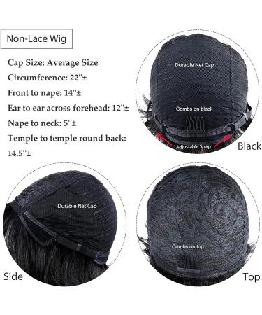 SAEIALL Pixie Cut Wig | Black Brown Short Brazilian Virgin Human Hair | Layered Mushroom Wigs for Black Women | Natural Wavy Glueless Wig (1B30) - Buy Online on GoSupps.com