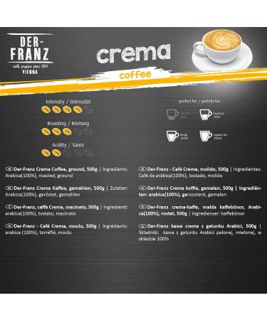Der-Franz Crema Caf moulu 2 x 500 g Crema 500 g (Lot de 2) - Buy Online on GoSupps.com