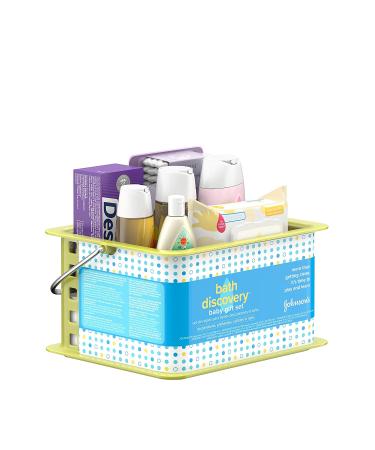 Johnson's Bath Discovery Gift Set for Parents-to-Be - Baby Bath Time Essentials Kit with Body Wash, Shampoo, Wipes, Lotion & Diaper Rash Cream - Buy Online on GoSupps.com