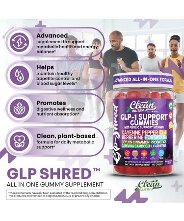 Clean Nutra Gummies with Cayenne Pepper CLA Berberine Forskolin Ceylon Cinnamon Probiotics Garcinia Cambogia & L-Carnitine | Mango Cherry Flavor | 60 Count Chewable Supplement Gummies - Buy Online on GoSupps.com