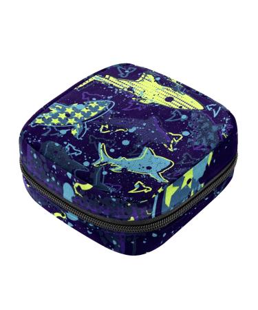 Sanitary Napkin Storage Bag Camouflage Shark Menstrual Cup Pouch Nursing Pad Holder Tampon Bags Feminine Product Pouches Portable Period Kit Bag Color 4