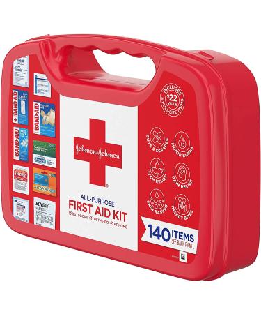 Johnson & Johnson Band-Aid All-Purpose First Aid Kit - 140 Count | Portable Compact Kit for Minor Cuts, Scrapes, Sprains & Burns | Ideal for Home, Car, Travel & Outdoor Emergencies - Buy Online on GoSupps.com