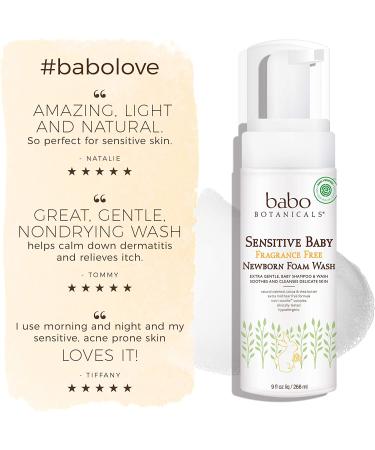 Babo Botanicals Unscented Baby Foam Wash 9 Fl Oz | Organic Calendula & Oat Protein - Buy Online on GoSupps.com
