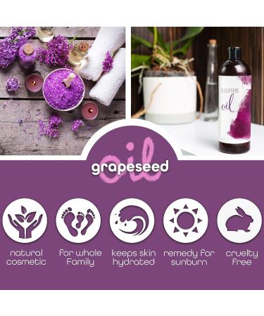 Pure Grapeseed Oil 4 oz - Cold Pressed Extract for Essential Oils, Skin Moisturizer, Massage, Aromatherapy & Hair Growth - Buy Online on GoSupps.com