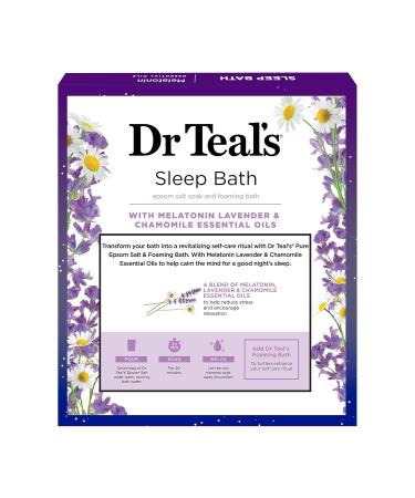 Dr Teal's Melatonin & Essential Oil Blend Epsom Salt Sampler Set | Relaxing Foaming Bath 2 Piece - Shop Internationally - Buy Online on GoSupps.com
