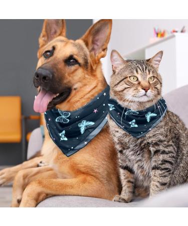 Shop Beautiful Butterfly Triangular Scarves for Dogs & Cats | Multi-Colored Bibs for All Sizes - 2 Pack - Buy Online on GoSupps.com