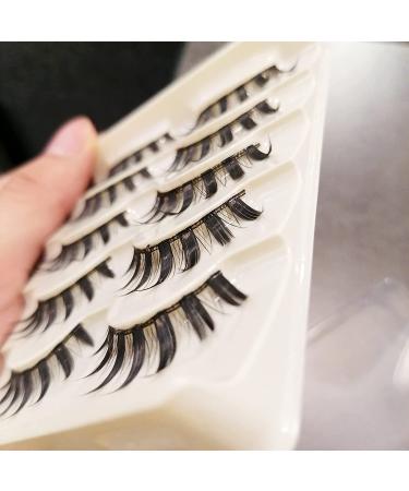KISSNOWY 5 Pairs Cosplay False Eyelashes Japanese Style Makeup | Thick Eyelash Extension for Masquerade Party - Black - Buy Online on GoSupps.com