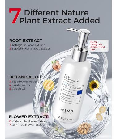 NING DERMOLOGIE Exfoliating Face Scrub: Gentle Face Exfoliator Peeling Gel with PHA & AHA Niacinamide - Chemical Exfoliant Peel Shot for Dead Skin Cells Blackheads Sebum Control & Pores Care 7.05OZ - Buy Online on GoSupps.com