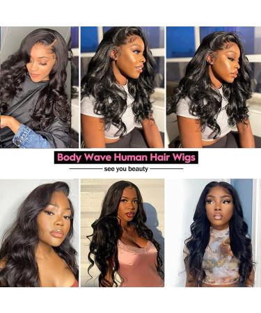 ISEE Hair Transparent Body Wave Lace Front Wigs Human Hair 22 Inch 13x4  Lace Frontal Human Hair Wigs Pre Plucked for Black Women 250% Density Body  Wave Wig with Baby Hair Natural