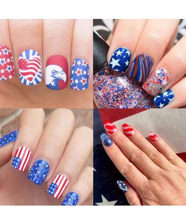 TailaiMei 4th of July Nail Decals Stickers, Self Adhesive Independence Day  Patriotic American Flag DIY Design Nail Art Decorations (8 Sheets) Independence  Day, 8 Sheets