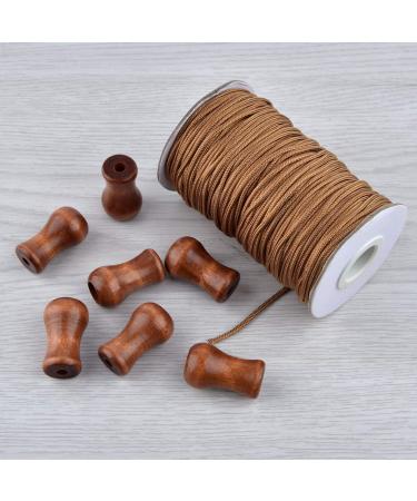 SAYAYA Braided Lift Shade Cord 1.8mm x 55 Yards with Wood Pendant - Brown | Ideal for Aluminum Blinds, Gardening, Plants, and Crafts - Buy Online on GoSupps.com