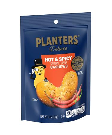 PLANTERS Deluxe Hot 'N Spicy Cashews 6 oz. (8-pack) - Premium Roasted Cashews with a Kick! - Buy Online on GoSupps.com