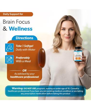 TRUEMED Organic Sunflower Lecithin 1200mg Soy-Free Lecithin Supplement for Brain Heart Nerve & Liver Support Cognitive Health Non-GMO 100 Softgels (Made in USA) - Buy Online on GoSupps.com