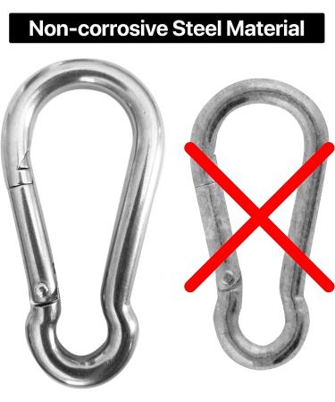Marine Grade 316 Stainless Steel Carabiner Clips, Heavy Duty 4 Inch, 2 Pack - for Gym & Outdoor Activities - Buy Online on GoSupps.com