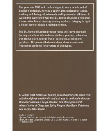 St James of London Cedarwood & Clarysage Post Shave Gel - 3.4 Fl Oz | Buy Internationally | Premium Shaving Care - Buy Online on GoSupps.com