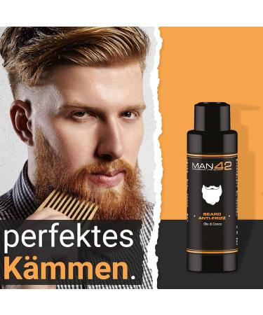 MAN42 Beard Anti-Frizz Oil - 100ml | Easy Combing & Detangling for a Smooth Beard | International Shipping Available - Buy Online on GoSupps.com