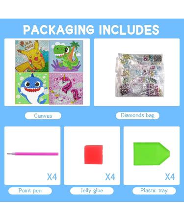Diamond Painting Kits for Kids 4 Pack - 5D DIY Diamond Art for Kids Beginners - Full Drill Diamond Dots for Children Ages 6-12 - Buy Online on GoSupps.com