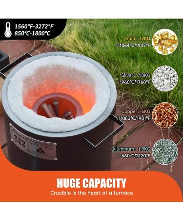 TOAUTO 6 KG Foundry Clay Graphite Crucible for Metal Melting - Gold, Silver, Copper, Brass, Aluminum - Buy Online on GoSupps.com