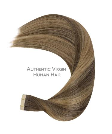 Shop Salife Tape Extensions - 10pcs Real Hair Balayage #4/27/4 Chocolate Brown to Caramel Blonde 20g 25cm Invisible Extensions - Buy Online on GoSupps.com