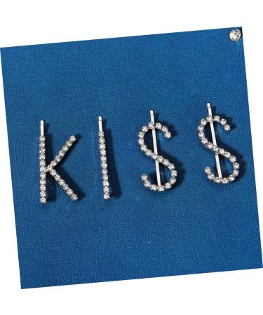 HONMEET 1 Set Kiss Hairpin Letters Bobby Hair Jewelry Metal Hair Claw Hair Clips for Women Hair Accessories Hair Pin Rhinestone Hair Crystal Bobby Rhinestones Hair Piece Child Girl - Buy Online on GoSupps.com