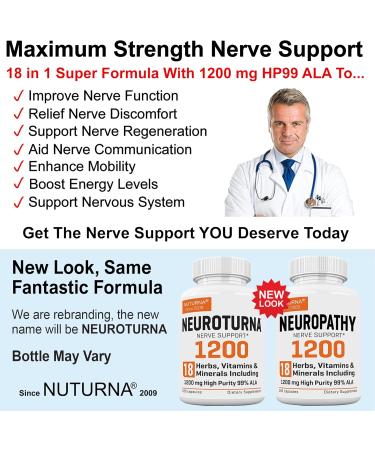 Neuropathy Support Supplement with 1200 mg HP-99 Alpha Lipoic Acid - Max Strength ALA Nerve Formula for Feet Hands Fingers Legs - Ultra Potent 18 in 1 Natural Nerve Vitamins - 180 Capsules 180 Count (Pack of 1) - Buy Online on GoSupps.com