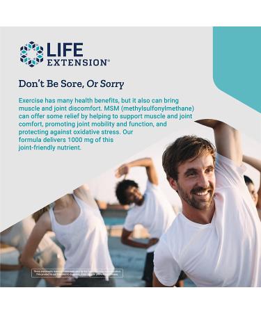 Life Extension MSM 1000 mg | 100 Capsules - Joint Support & Wellness - Buy Online on GoSupps.com