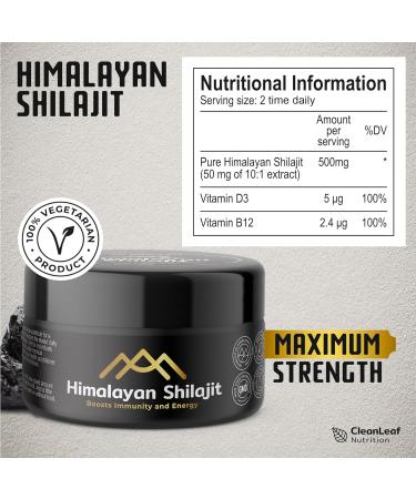 Organic Shilajit Resin Supplement | High Fulvic Acid | 100% Himalayan Origin | Boost Immunity & Energy | Vegan | 85+ Minerals - Buy Online on GoSupps.com