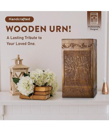 INTAJ Handmade Rosewood Urn for Human Ashes - Tree of Life Wooden Urns Hand-Crafted - Funeral Cremation Urn for Ashes (Adult (250 Cu/in) Rosewood Tree) Adult (250 Cu/In) Rosewood Tree - Buy Online on GoSupps.com