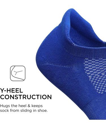 Feetures High Performance Cushion No Show Tab Running Socks - Men and Women - Moisture Wicking Athletic Ankle Socks - Large Boost Blue - Buy Online on GoSupps.com