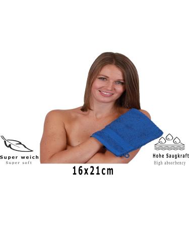 Buy Betz 10-Piece Terry Cloth Wash Gloves Set - 100% Cotton Blue-Petrol 16x21 cm - Perfect for Gentle Cleansing | International Shipping Available - Buy Online on GoSupps.com