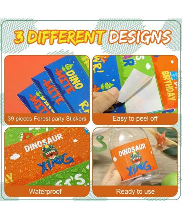 Dinosaur Baby Shower Water Bottle Labels - 39 Cute Waterproof Stickers for Party Decoration - Buy Online on GoSupps.com