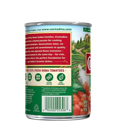 Contadina Canned Diced Roma Tomatoes with Roasted Garlic - 14.5-Ounce (Pack of 12) - Buy Online on GoSupps.com