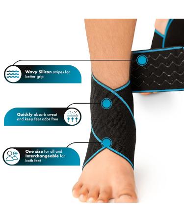 Rayyan Adjustable Ankle Strap Brace - Compression Wrap for Sports Injury Recovery | Sprained Ankle & Tendon Support for Men & Women - Orange (2 Pack - Buy Online on GoSupps.com