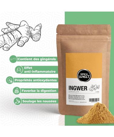 Spicy Welt Ground Ginger (250g) - Premium Quality Ginger Powder for Infusions Savory Dishes Desserts & Spice Blends | Warm & Spicy Taste | 100% Natural No Additives - Buy Online on GoSupps.com