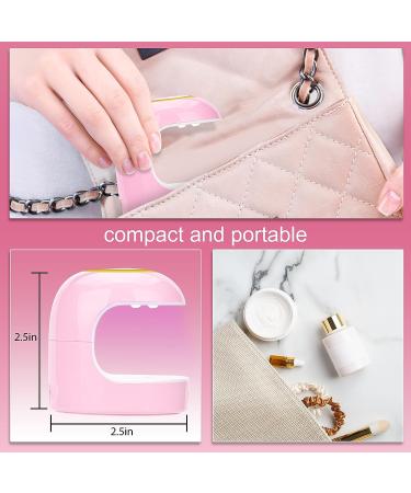 MEKK Mini UV LED Nail Lamp 18W | Professional Nail Dryer for Gel Nails - Pink | Type-C UV Light for Nails | LCD Display - Buy Online on GoSupps.com